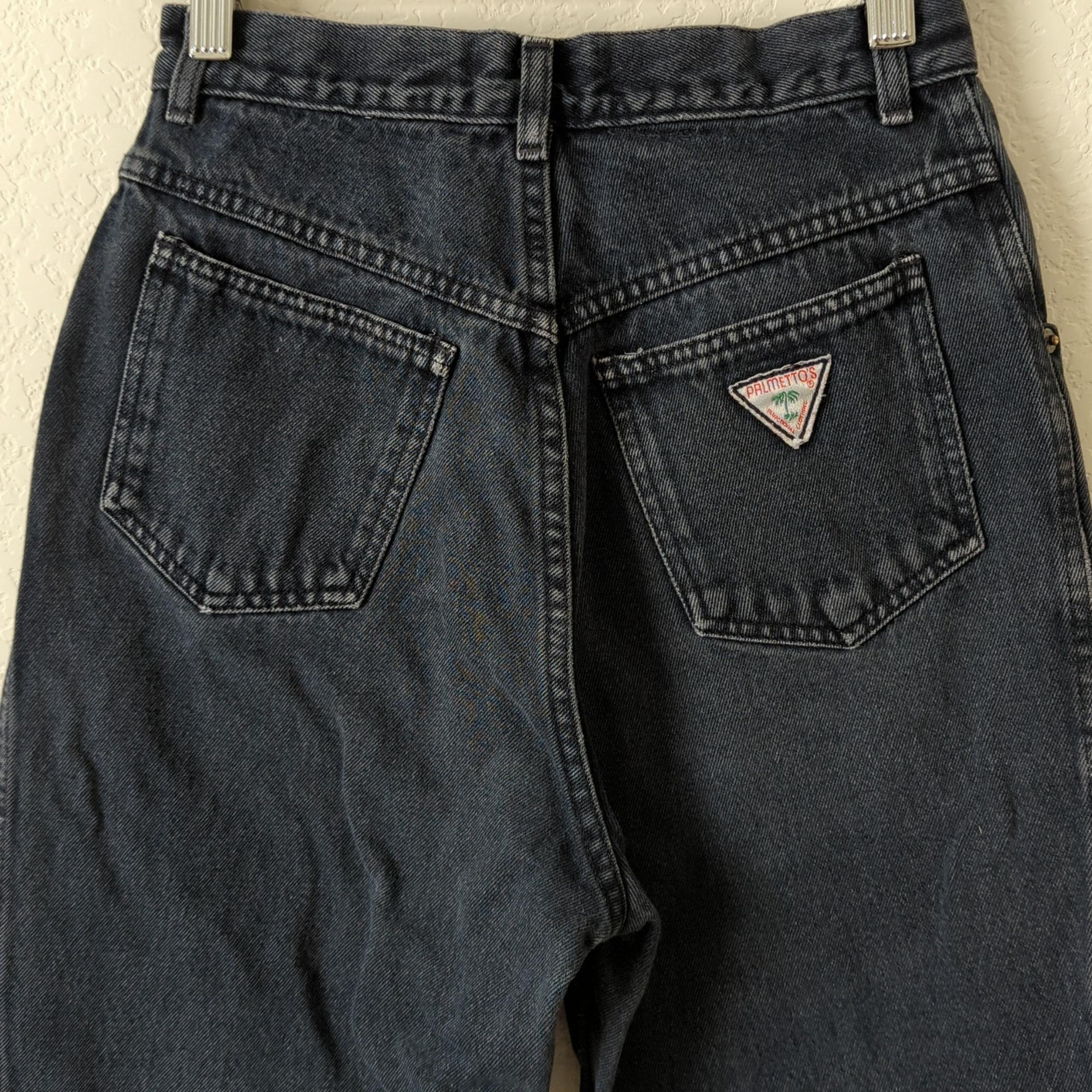Vintage Womens Mom Jeans Size 7 100% Cotton 90s High Rise Gray Blue Button Fly