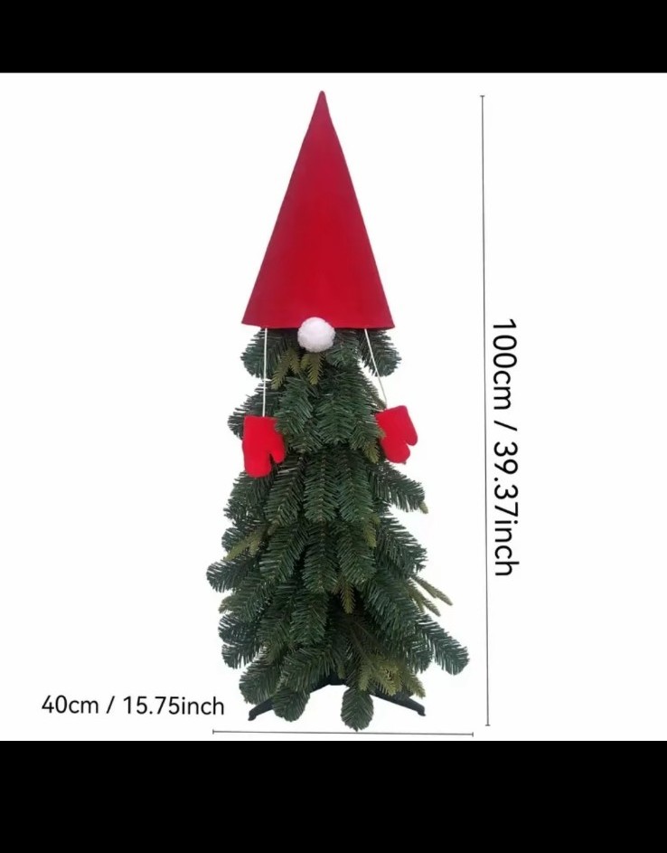 3 Ft Red Faceless Snowman Christmas Tree