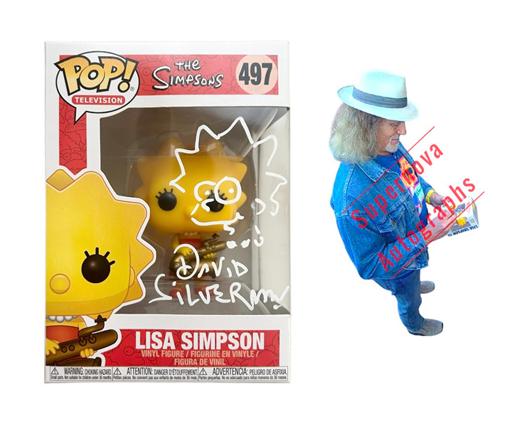 David Silverman Signed Autographed Lisa Simpson Funko Pop with Exact Photo Proof