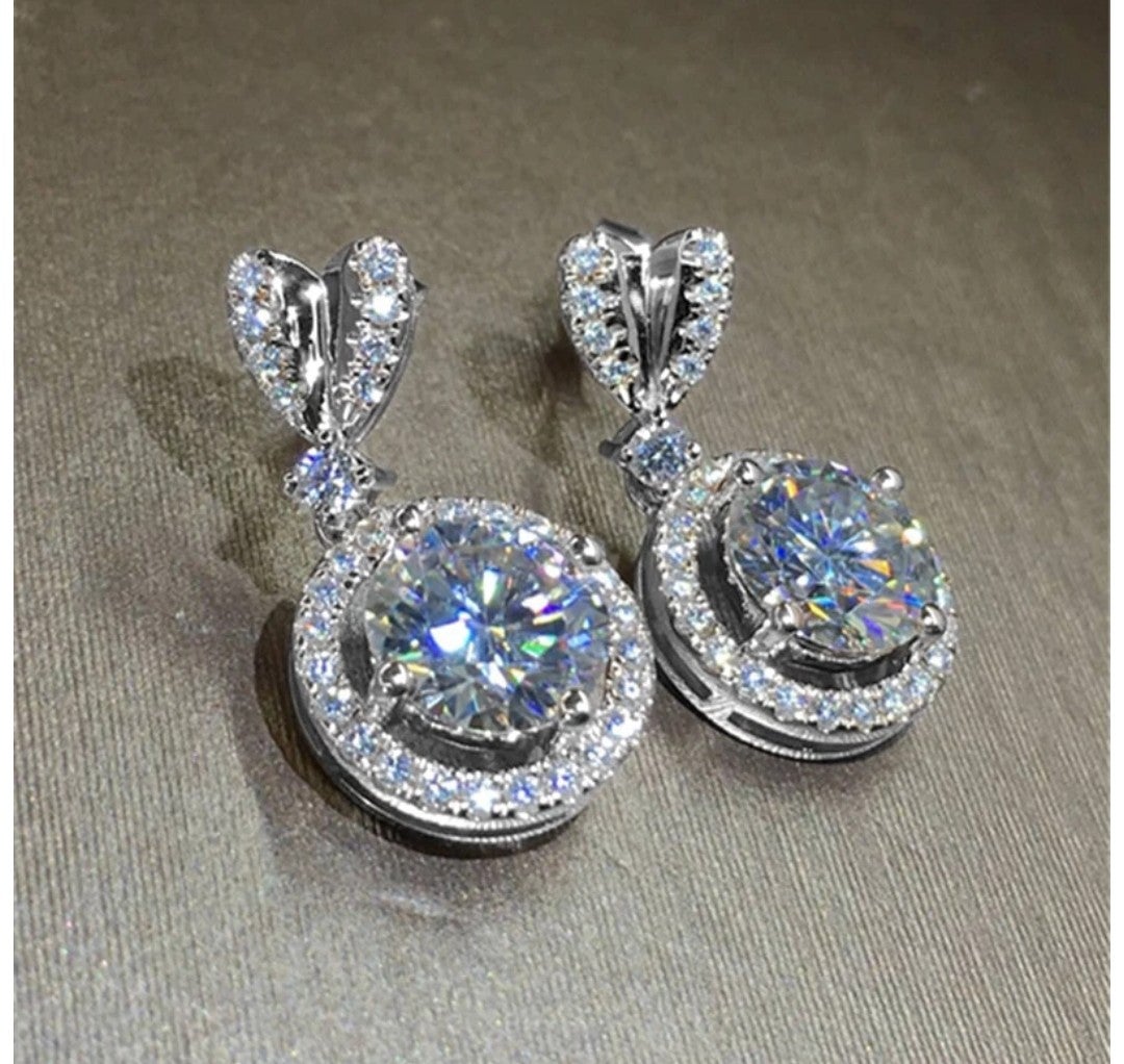 Sparkling Quartz CZ Crystal Earnings