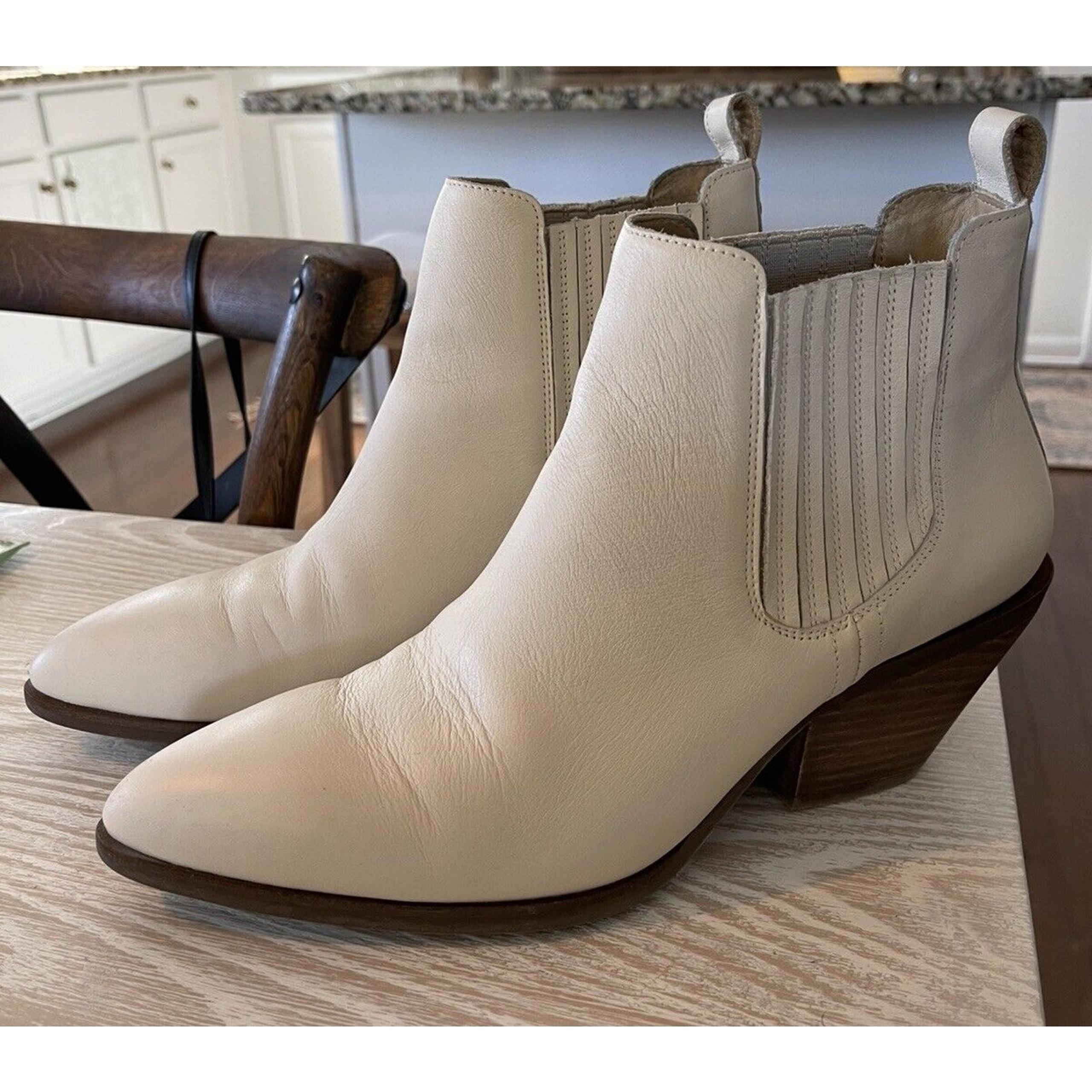Portland Leather Women’s Patina Bone Ivory Dakota Boot Bootie Slip-on Size 11