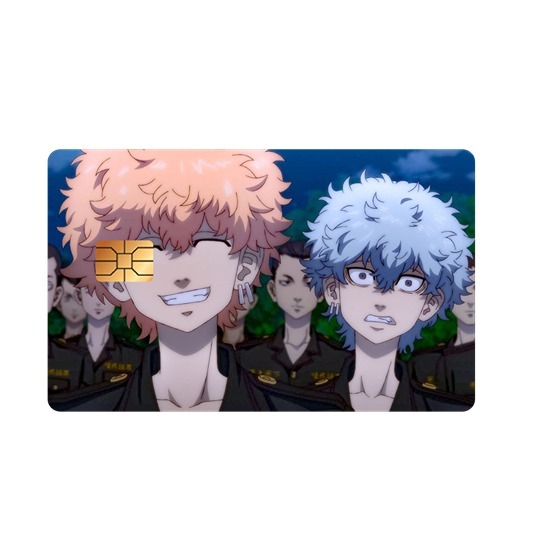 Tokyo Revengers Smiley & Angry Credit Card Sticker – Premium Waterproof Anime De