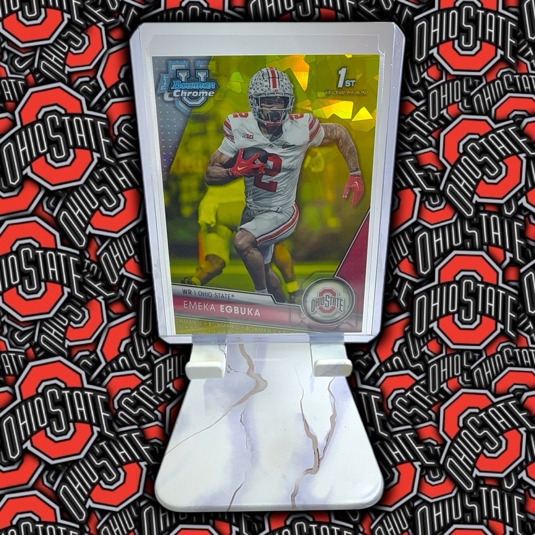 2023 Bowman University EMEKA EGBUKA 1st Bowman Yellow Sapphire Refractor /75 OSU