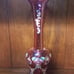 Handpainted Red Glass Bohemian Style Vas