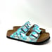 GUC Birkenstock Papillio Arizona Pixel Blue Sandals Size 40 9.5