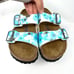 GUC Birkenstock Papillio Arizona Pixel Blue Sandals Size 40 9.5