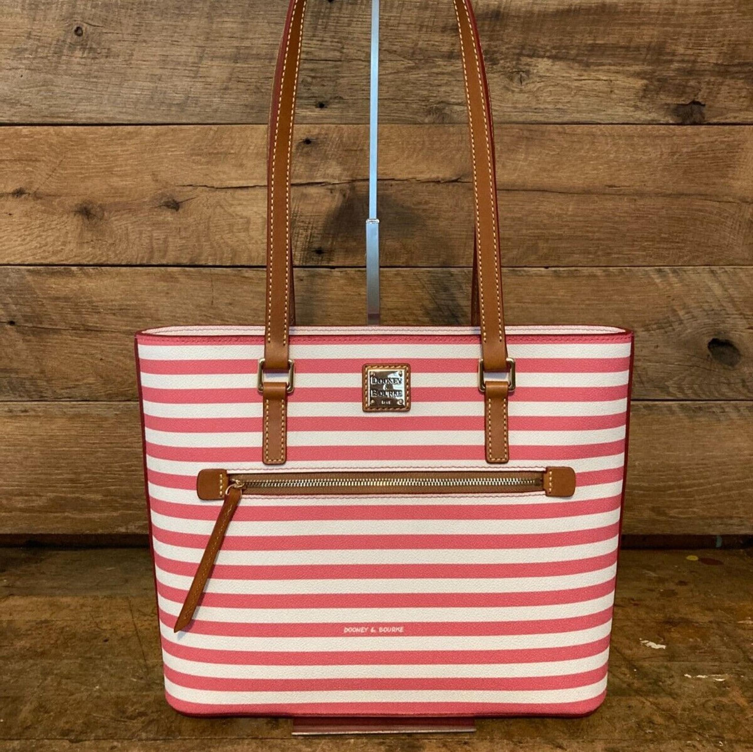 Dooney & Bourke Watermelon Striped Coated Cotton Shopper Tote-NWT