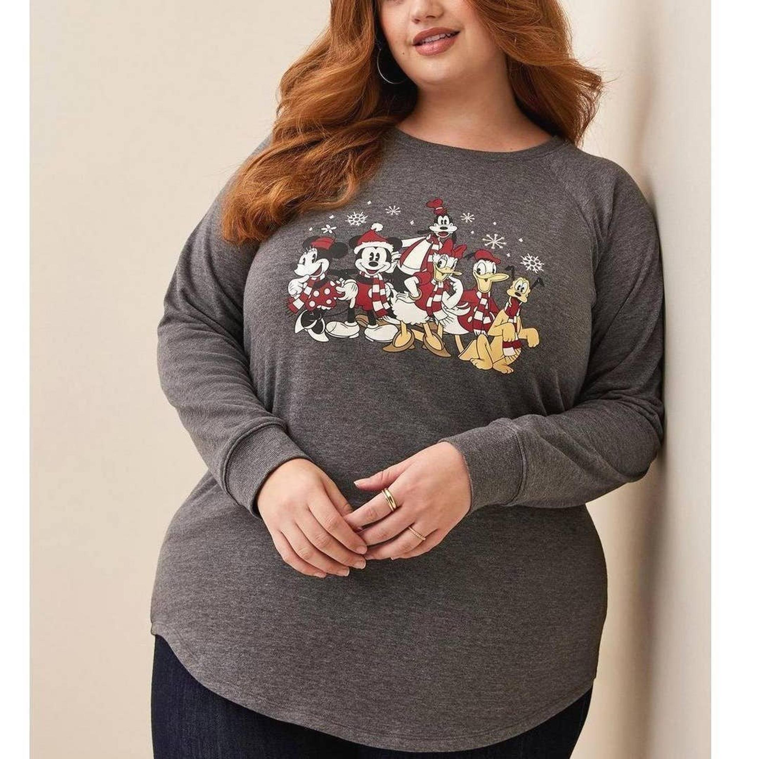 Torrid 4 (4X 26) Cozy Fleece Disney Mickey Mouse Christmas Tunic Long Sweatshirt