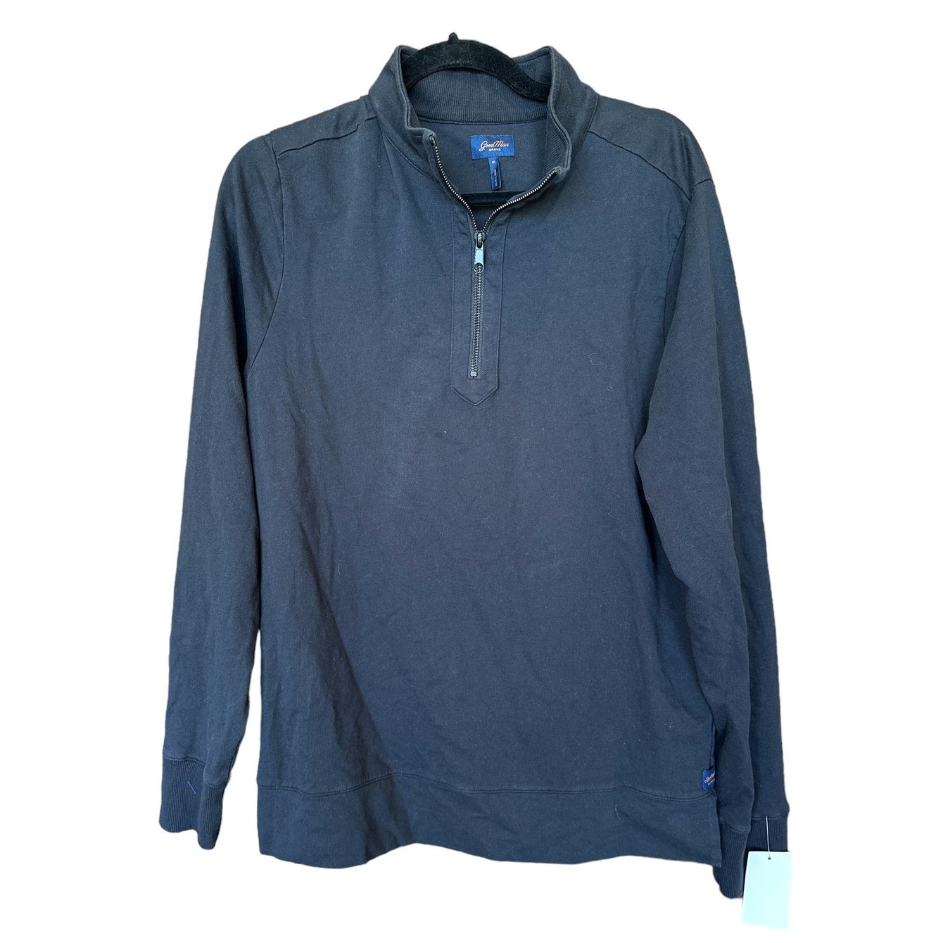 Good Man Brand Half Zip Sweatshirt Black MEDIUM Designer Pullover Fleece 188