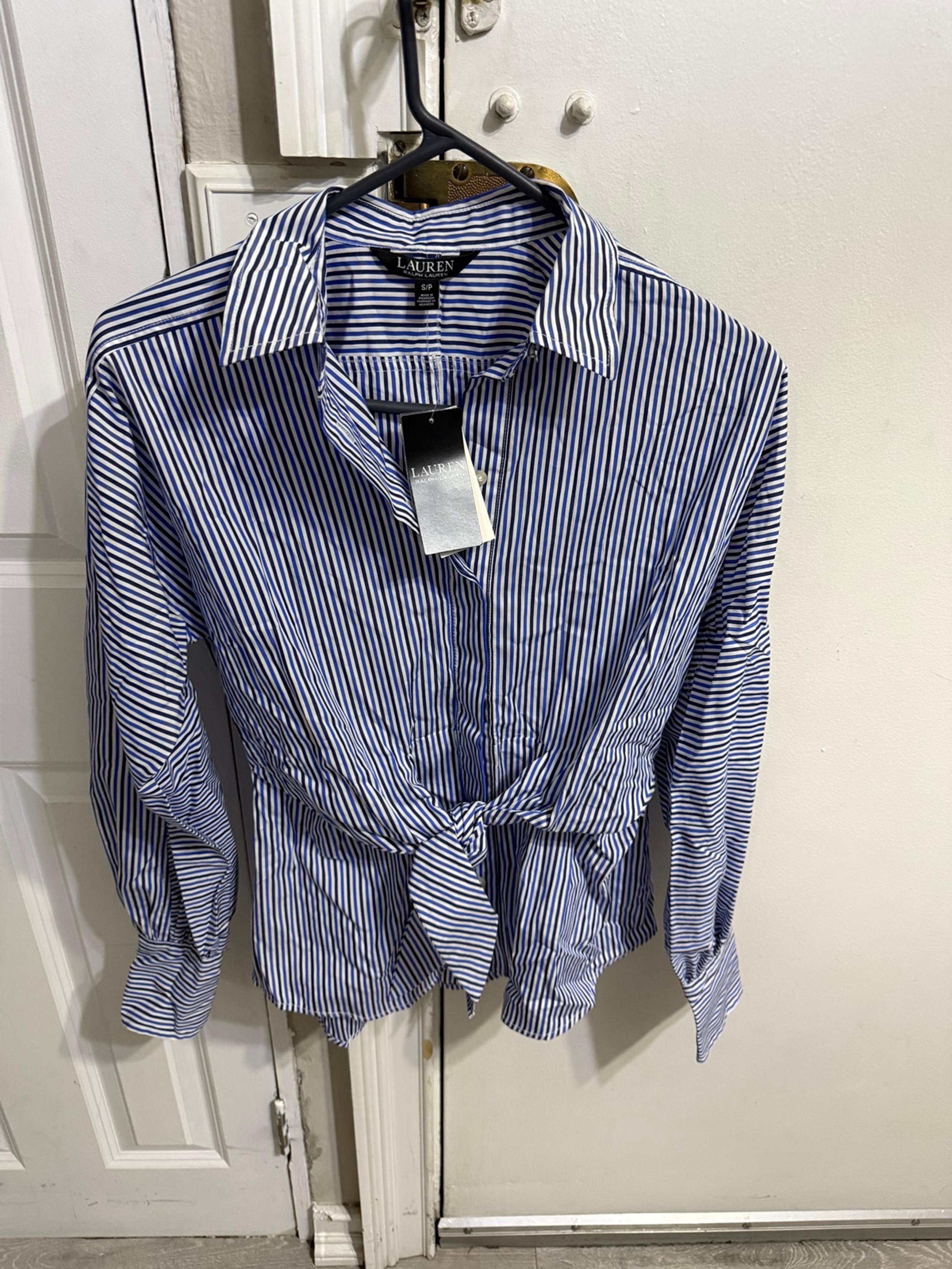 Ralph Lauren Black Label Women’s Button Down with Tie Front . New with tags