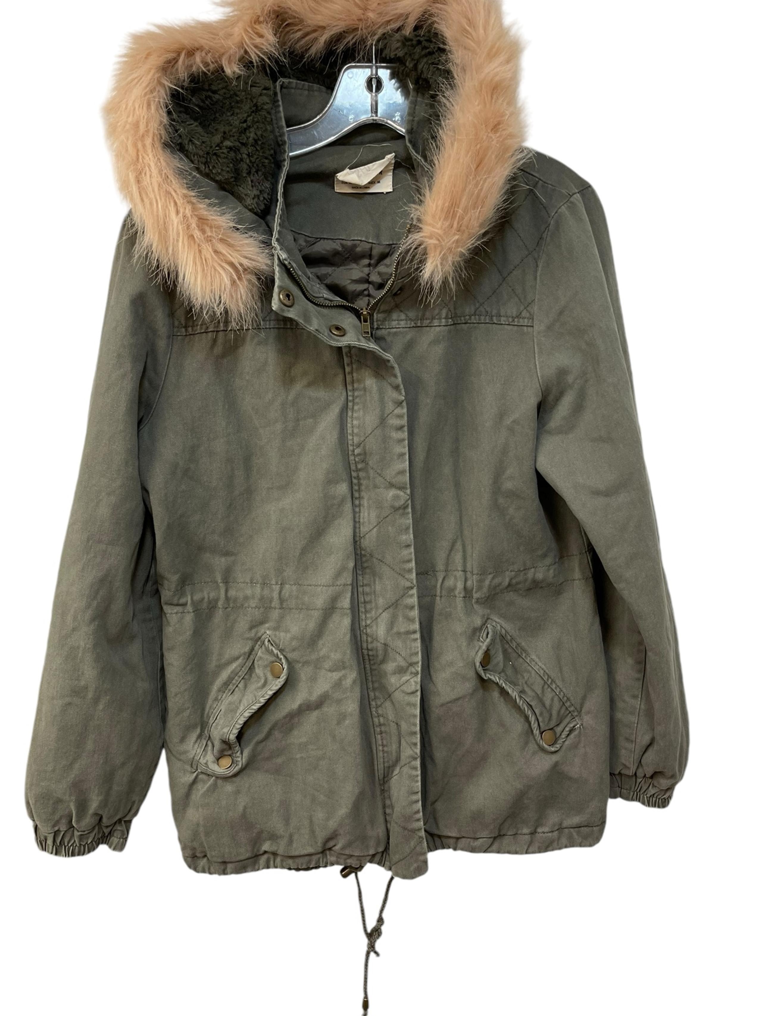 Ashley by 26 International Cargo Utility Jacket Faux Fur Hoodie Women’s Size M