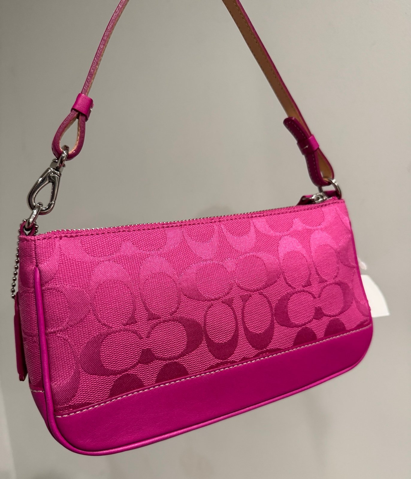 Vintage Coach Y2K Signature Demi Pouch Pink 6094 new with tag