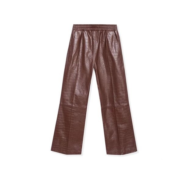 BIG BUNNY PLAYBOY Crocodile Leather Flare Pant Size XS