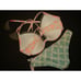 Victoria's Secret 34A,36D BIKINI S,M bottom Teal GreenYellow Ivory tassel Pink