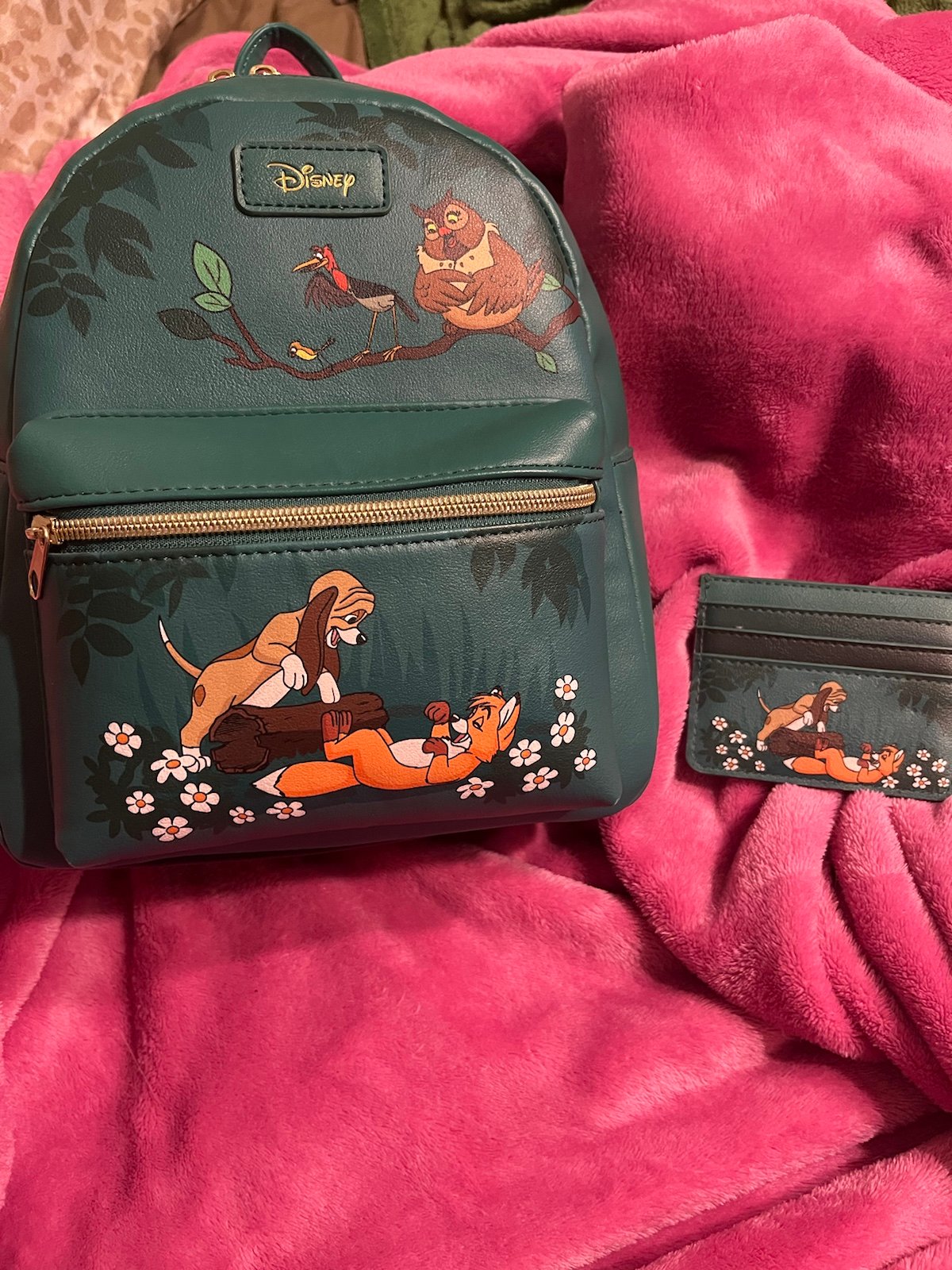 Disney Fox and the Hound Loungefly and matching wallet