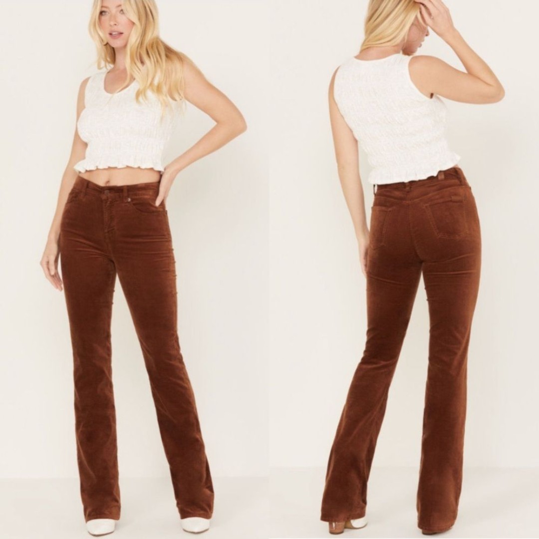 7 For All Mankind Women's High Rise Velvet Lisha Bootcut Jeans Size 24 NWT