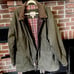 Vintage Woolrich Field Chore Coat Jacket XL Flannel Blanket Lined Green Leather