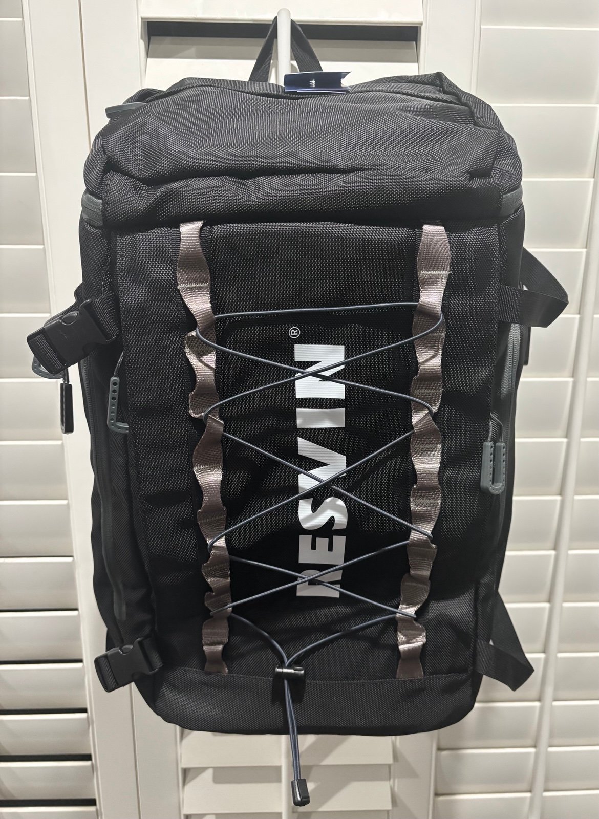 NWT RESVIN Large 55L Travel 1680D Nylon Black Waterproof Backpack