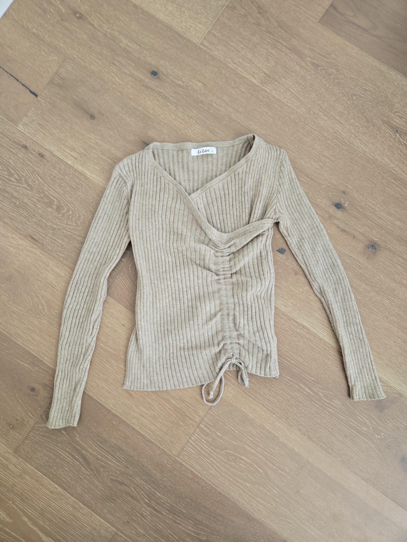 Soft Ribbed Scrunch Sweater Top