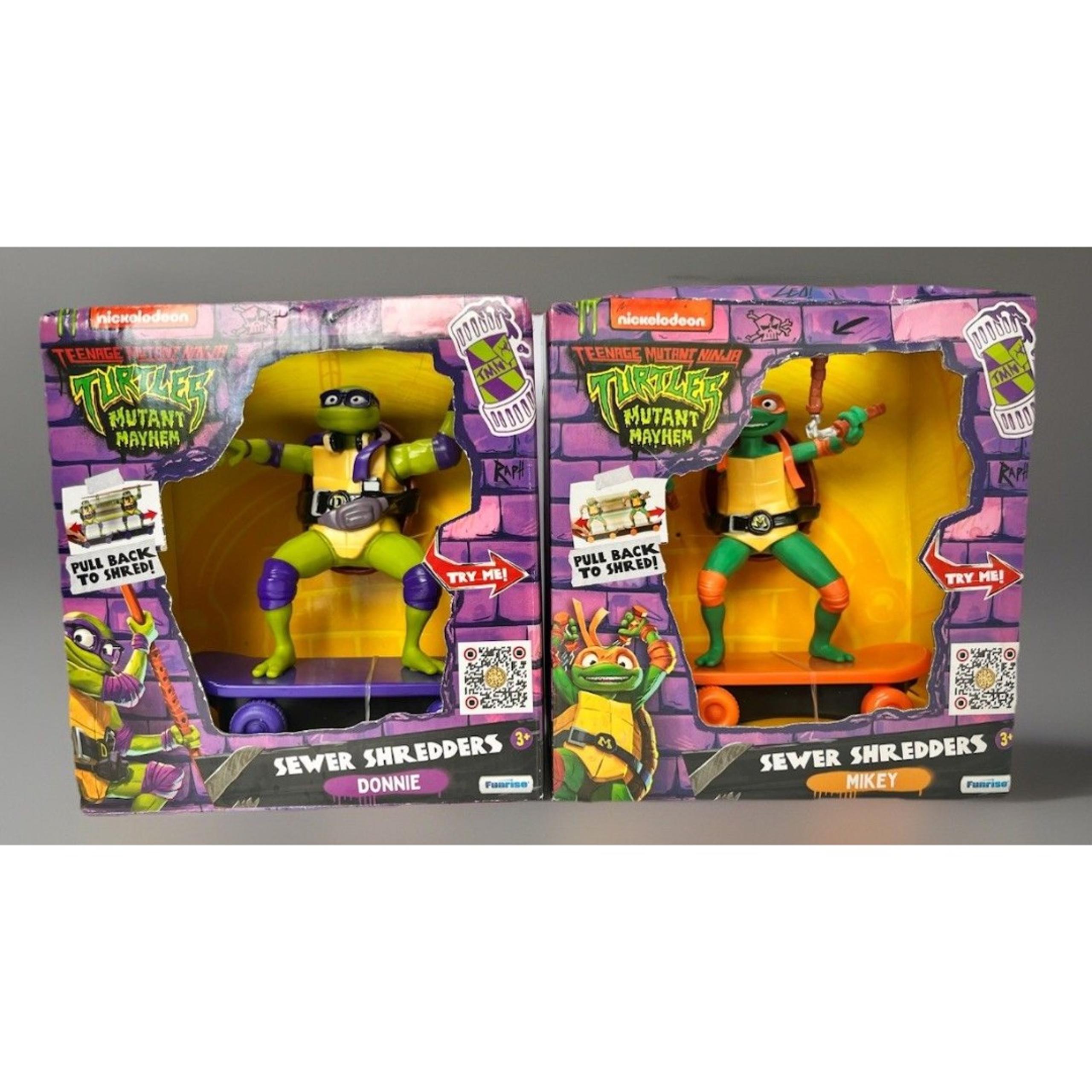 2 Teenage Mutant Ninja Turtles Mikey & Donnie Sewer Shredders Mutant Mayhem BOTH