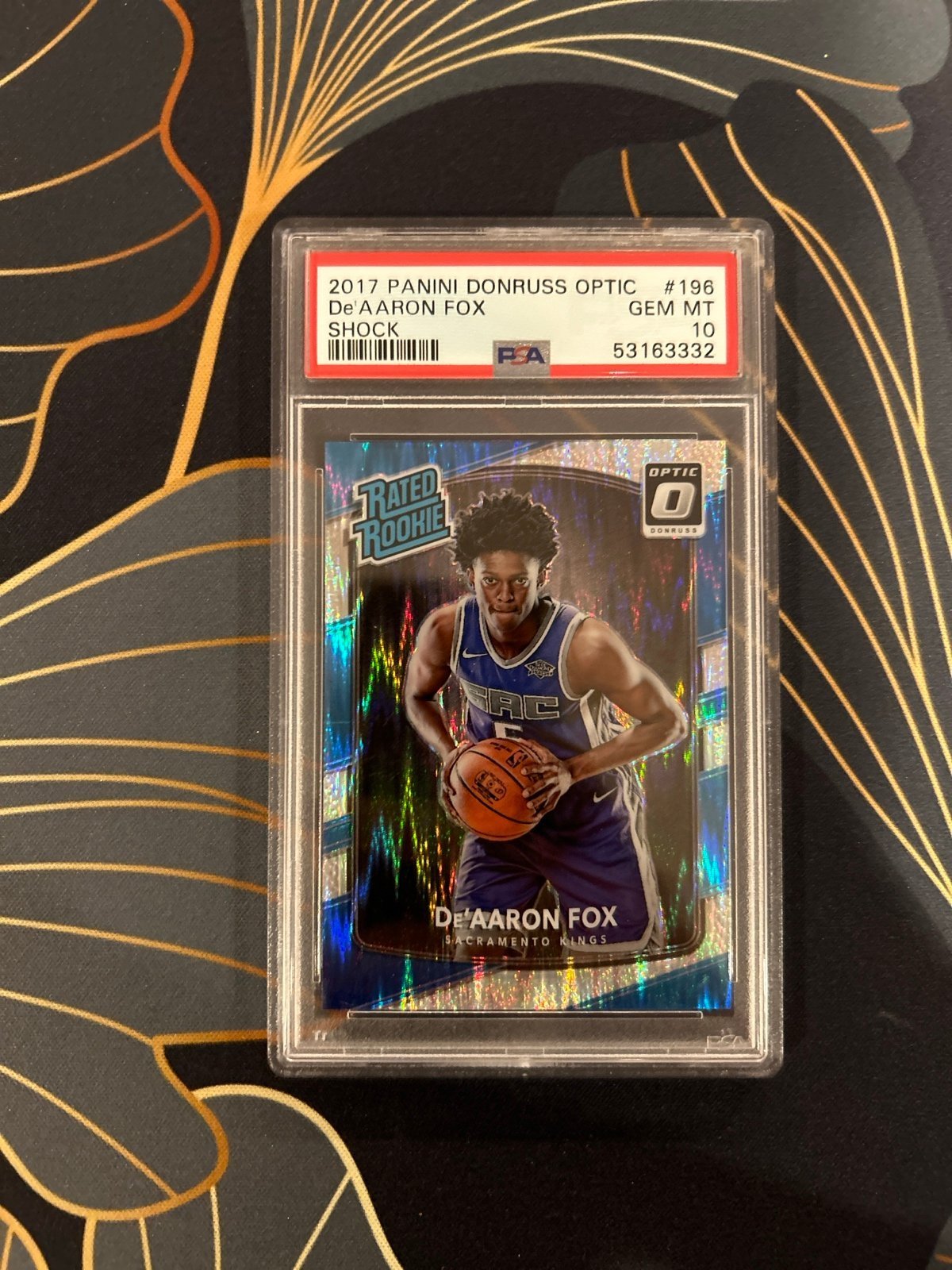 De’Aaron Fox 2017 Panini Donruss Optic Graded PSA 10 Rookie Sacramento Kings Bas