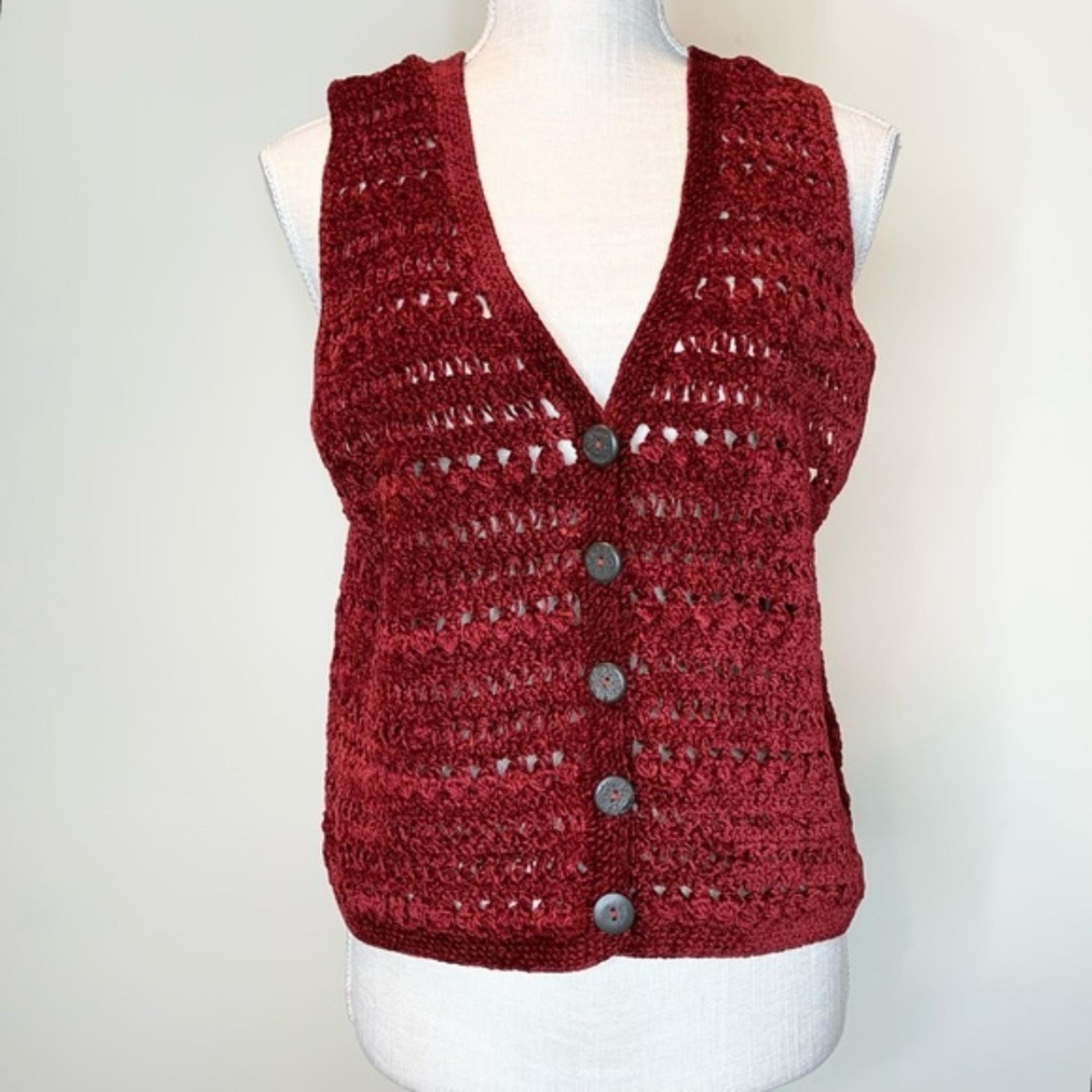 Vintage Sigrid Olsen Cottagecore Knit Sweater Vest Medium