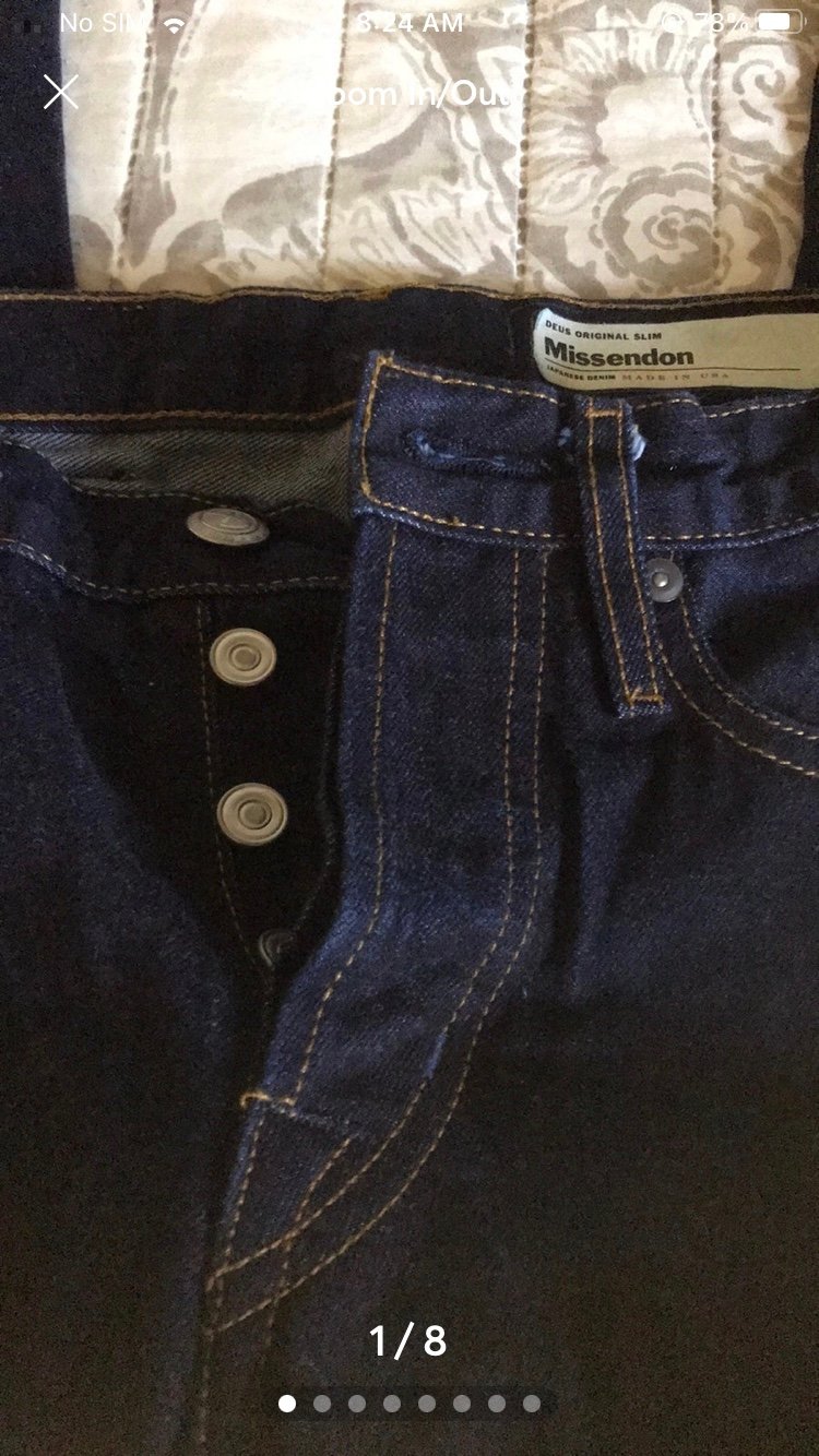 Ex Machina Button Fly Japanese Denim Original Slim Size 29”