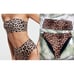 Good American Cheetah Leopard Print Reversible Bandeau Cheeky Bikini Set Size XL