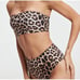 Good American Cheetah Leopard Print Reversible Bandeau Cheeky Bikini Set Size XL