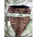 Good American Cheetah Leopard Print Reversible Bandeau Cheeky Bikini Set Size XL