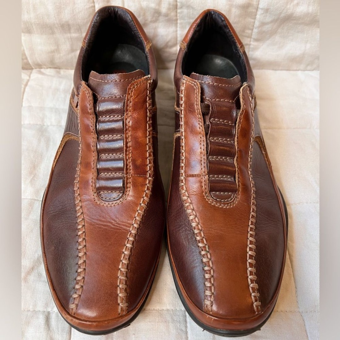 Pikolinos Two Toned Brown Leather Slip on Loafers - EU 43