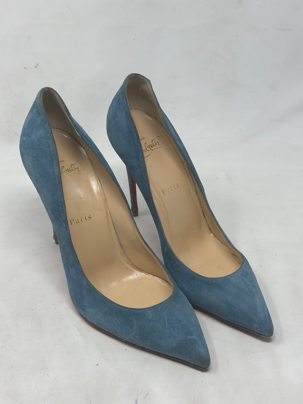 Christian Louboutin pumps heels suede light blue size 39.5