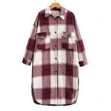 Long Coat Vintage Plaid Overcost Female Long