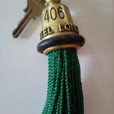 Gorgeous antique Italian keychain. Hotel Londra Firenze Italy. Room 406