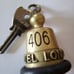 Gorgeous antique Italian keychain. Hotel Londra Firenze Italy. Room 406