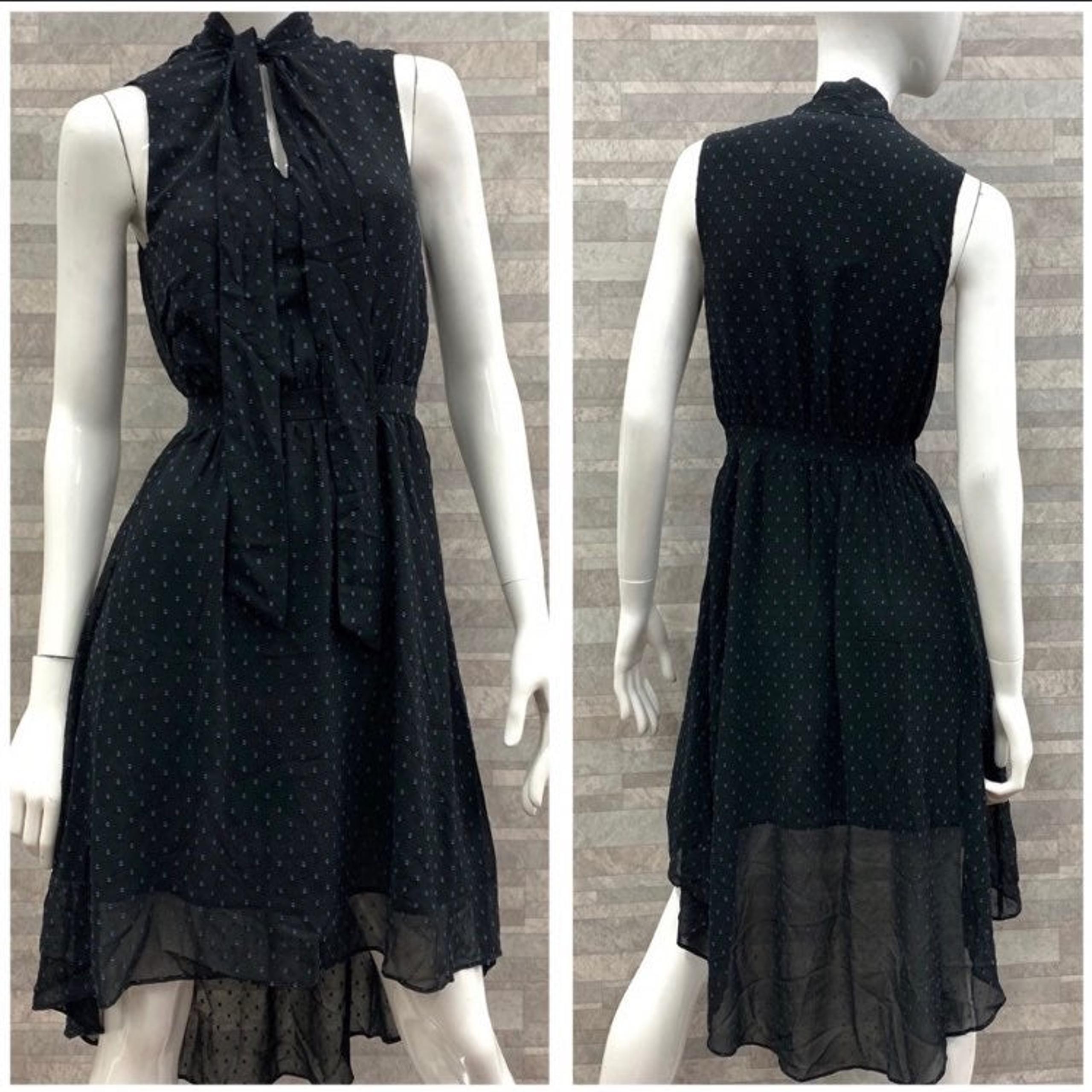 Avec Les Filles Black Blue Dot dress