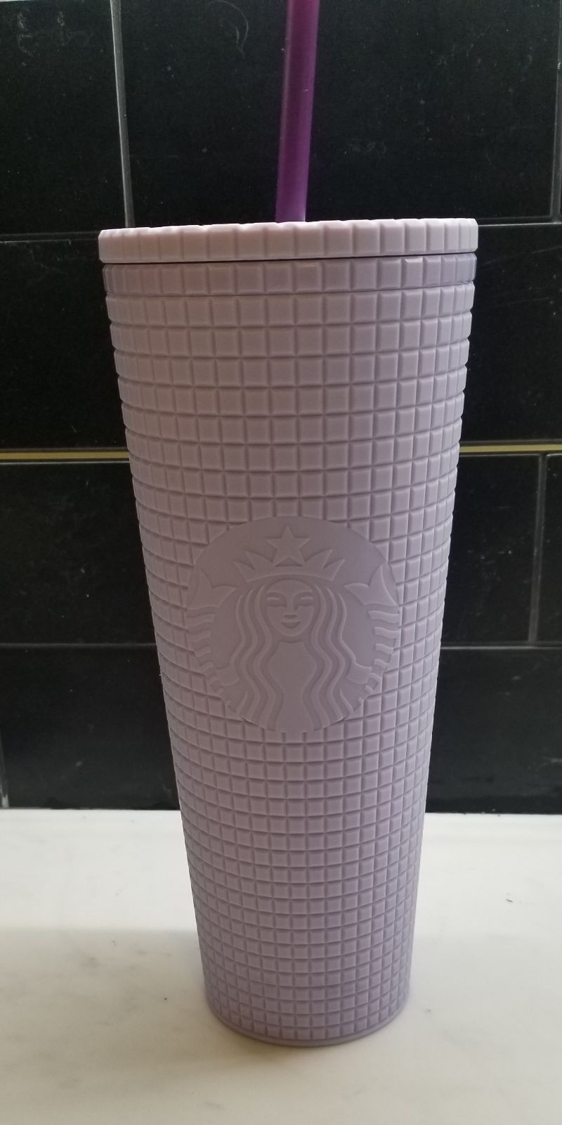 Starbucks lavendar venti grid tumbler