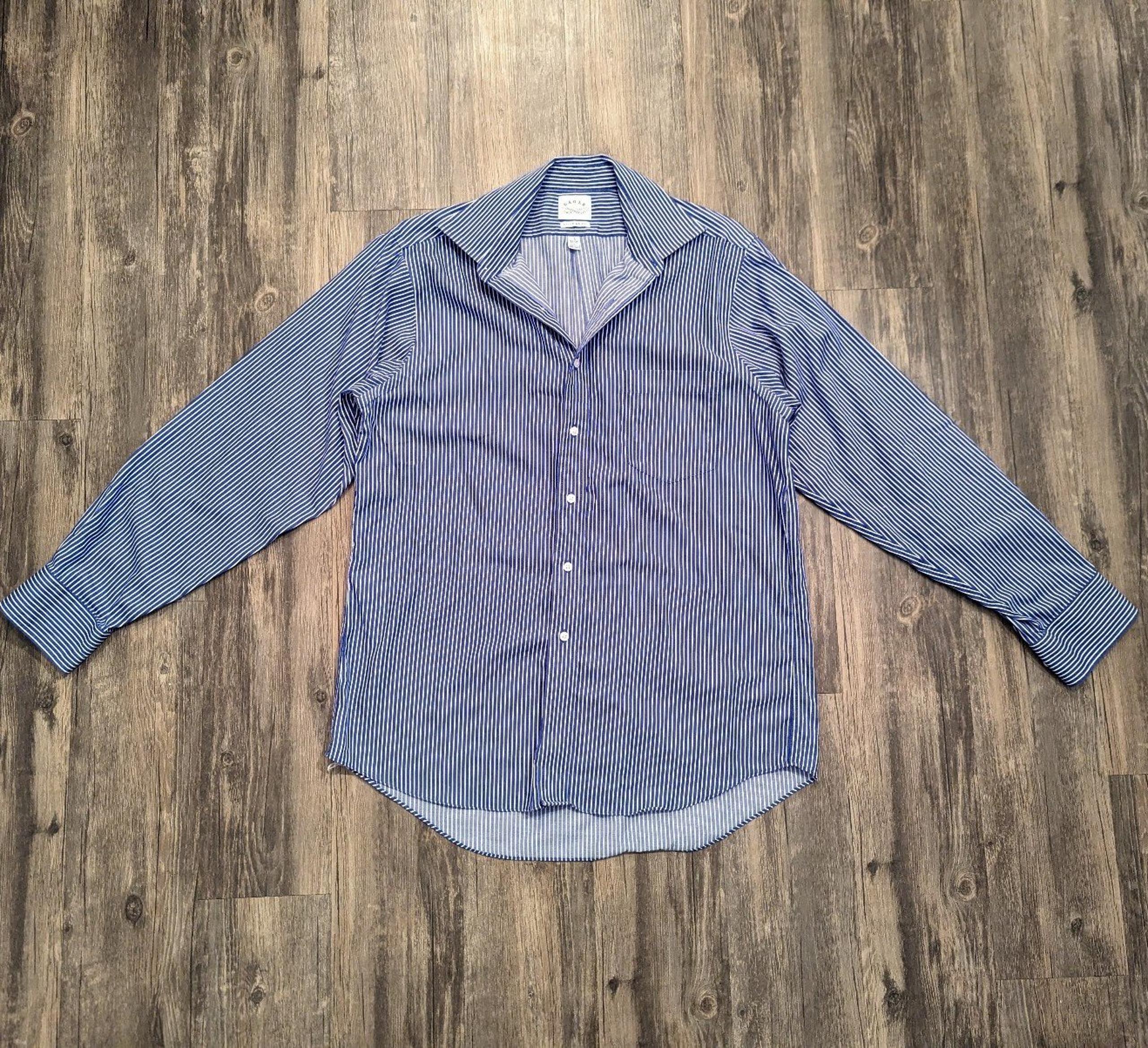 Eagle shirtmakers blue w/ white pinstripe button down shirt