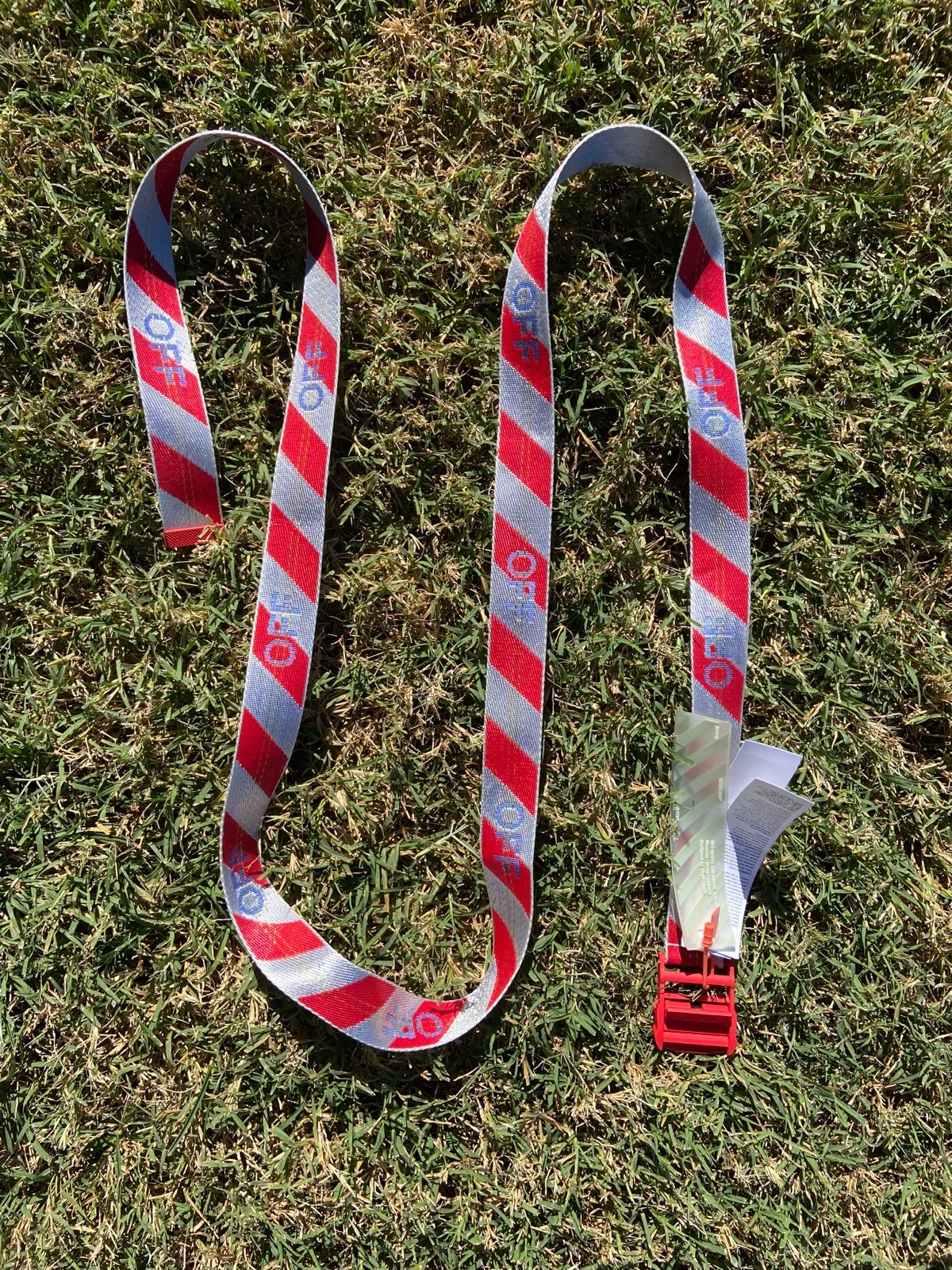 Off white industrial belt
