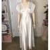 Valentino Solid White Satin Short Cap Sleeve Long Intimate Nightgown Dress