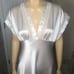 Valentino Solid White Satin Short Cap Sleeve Long Intimate Nightgown Dress