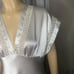 Valentino Solid White Satin Short Cap Sleeve Long Intimate Nightgown Dress