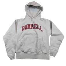 Champion Reverse Weave Cornell Hoodie Sz Small Heather Grey Collegiate Spellout