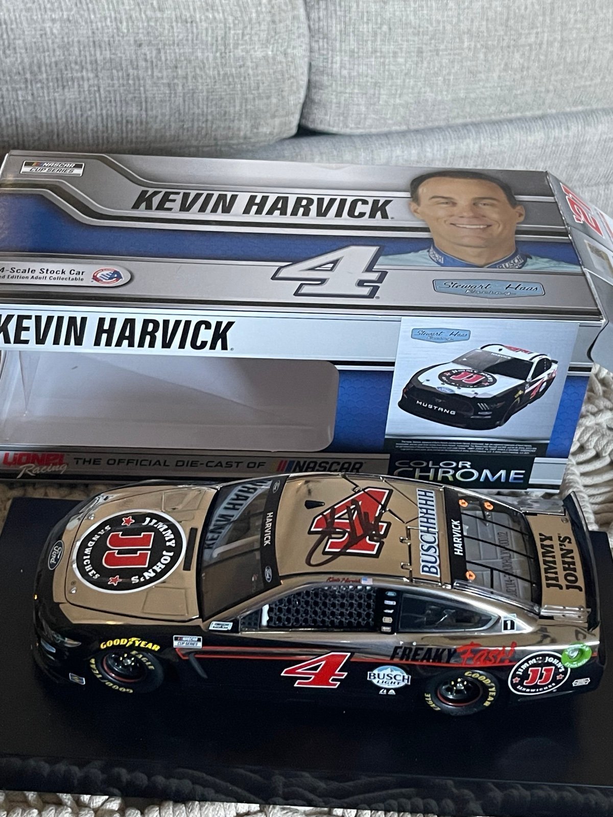 2021 Kevin Harvick Autographed Color Chrome Jimmy John’s #4