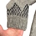 Hand knit Women's Mock Neck Grey Black Sweater 100% Icelandic Wool Fair Isle