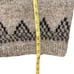 Hand knit Women's Mock Neck Grey Black Sweater 100% Icelandic Wool Fair Isle