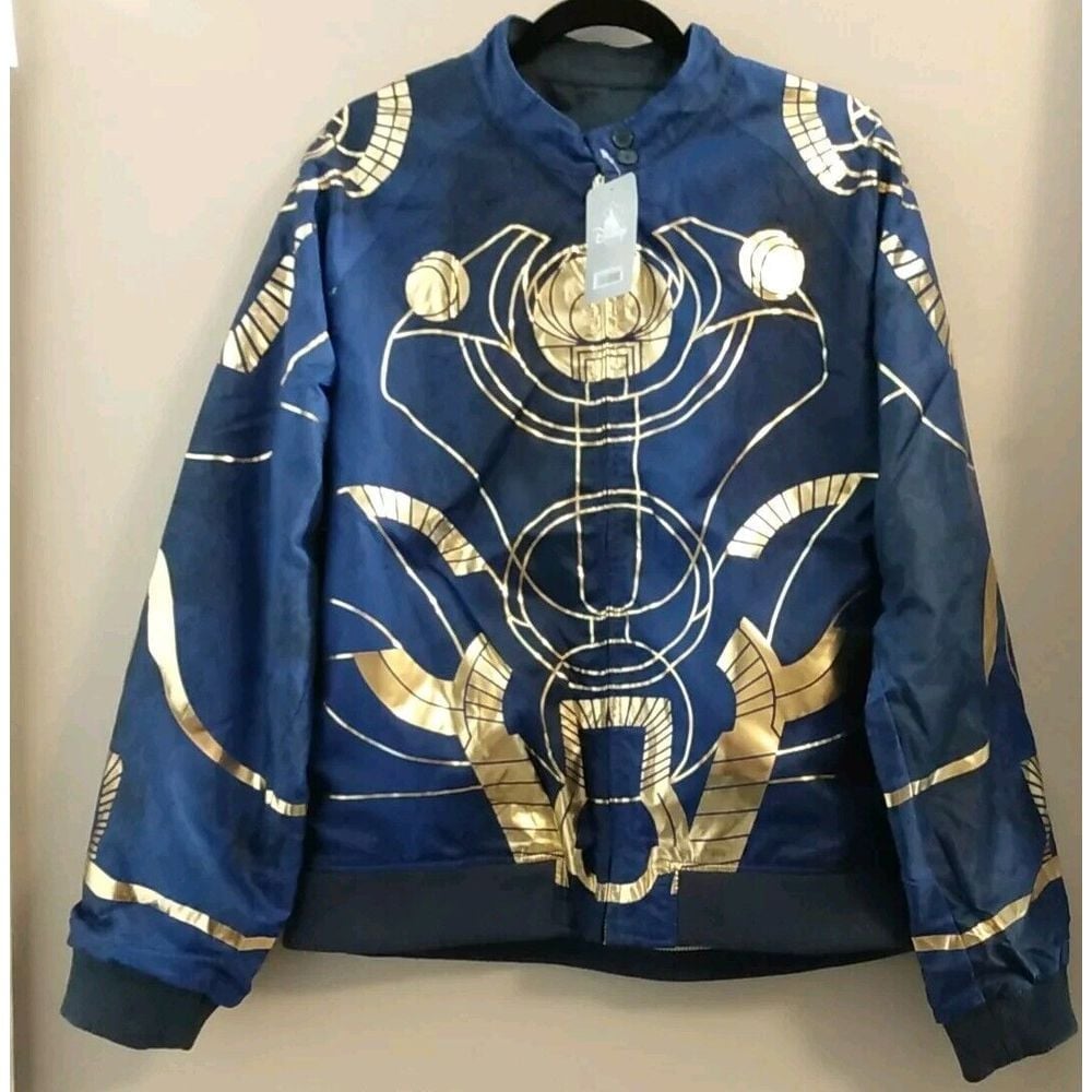 Disney Store Unisex Eternals Icarus Blue Gold Reversible Jacket Size Large