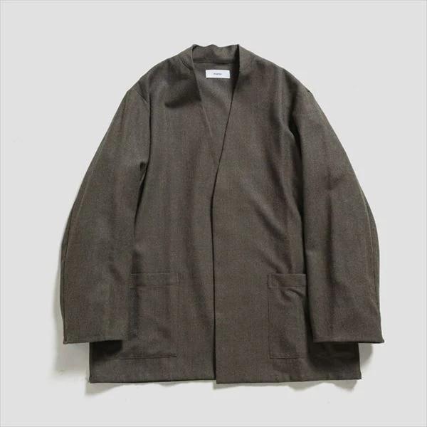 LAPELLESS WOOL SOFT SHIRT JACKET