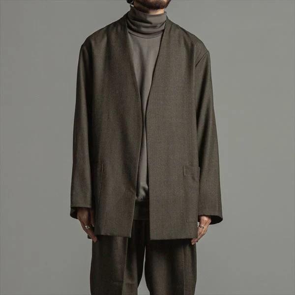 新品 LAPELLESS WOOL SOFT SHIRT JACKET ジャケット・アウター