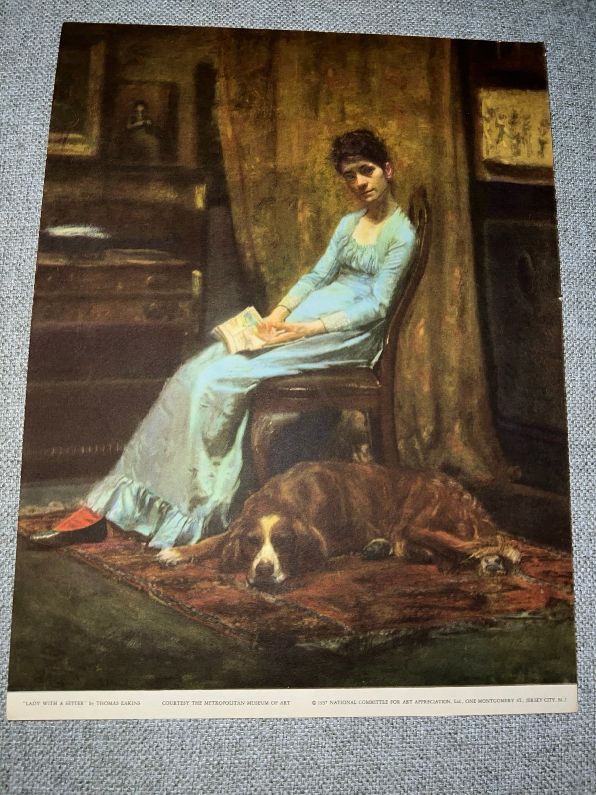 Lady with a Setter by Eakins Print Courtesy The Metropolitan Museum Of Art